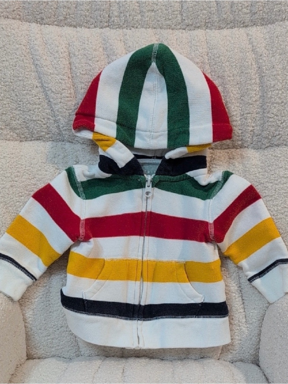 Hudson's Bay Company HBC Iconic Multi-Stripe Baby Zip-Up Hoodie 0-6 months